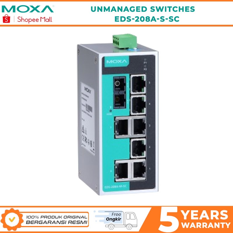 MOXA Unmanaged Switches EDS-208A-S-SC