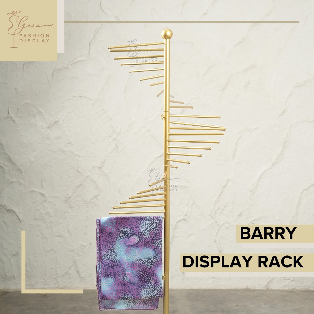 Gawang BARRY Jilbab Kerudung Gawang Gold Hitam Putih Gantungan Hijab Premium Muat Banyak Murah Elega