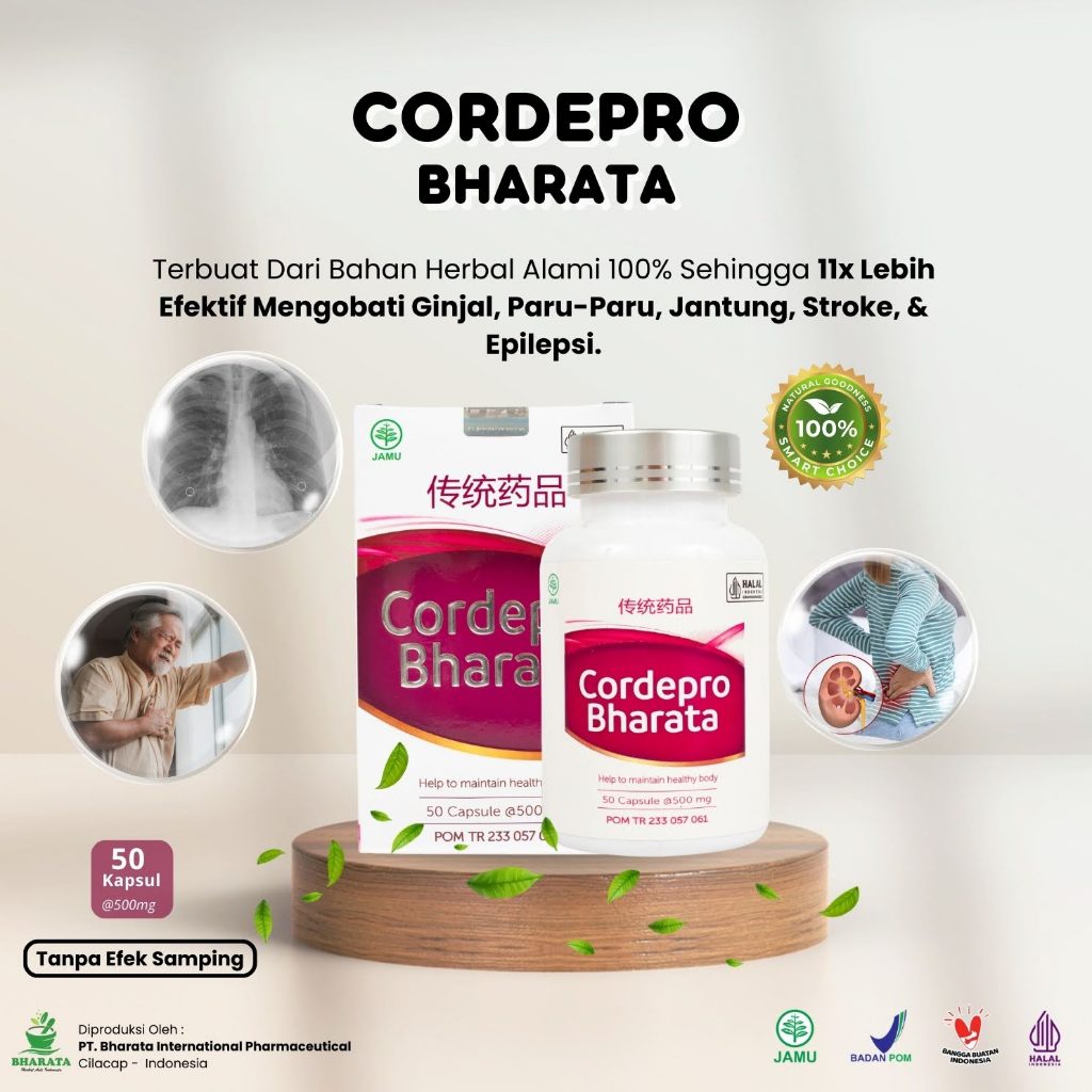 Paket Antapro & Cordepro Bharata original - Obat Komplikasi Stroke Dan Penyakit Jantung