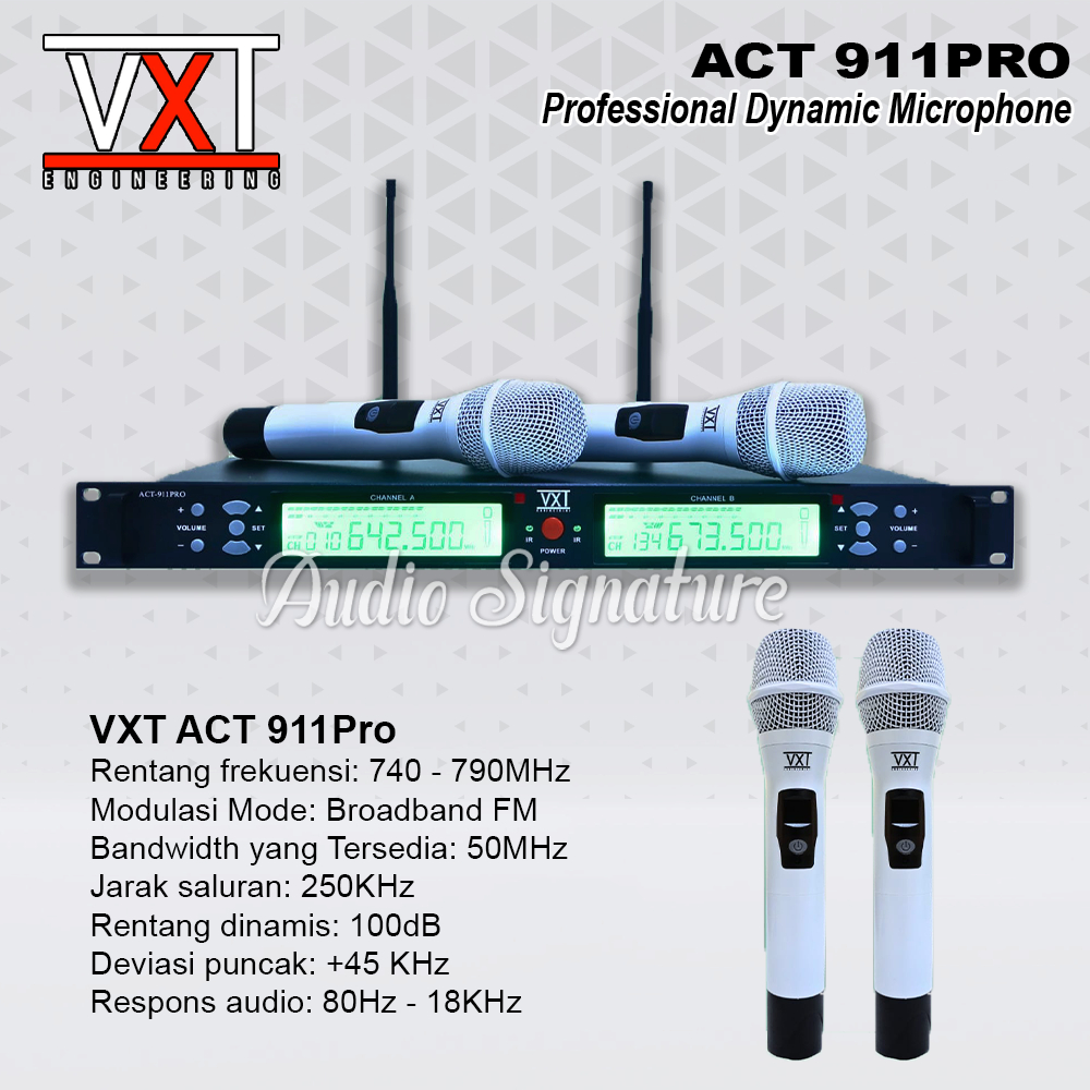 Mic Wireless VXT ACT911PRO | ACT 911PRO | ACT 911 PRO Dual Double Handle