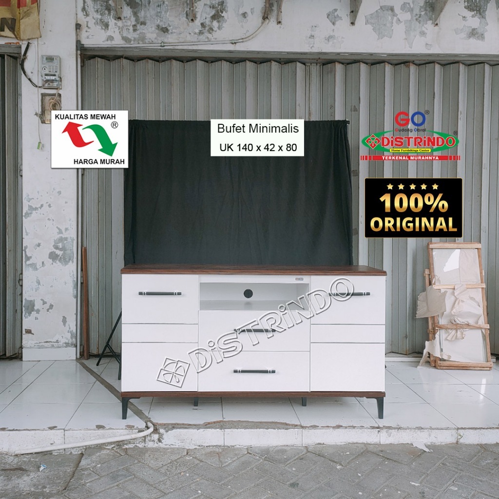 DISTRINDO Meja TV Minimalis Bufet TV 2Laci dan Lemari