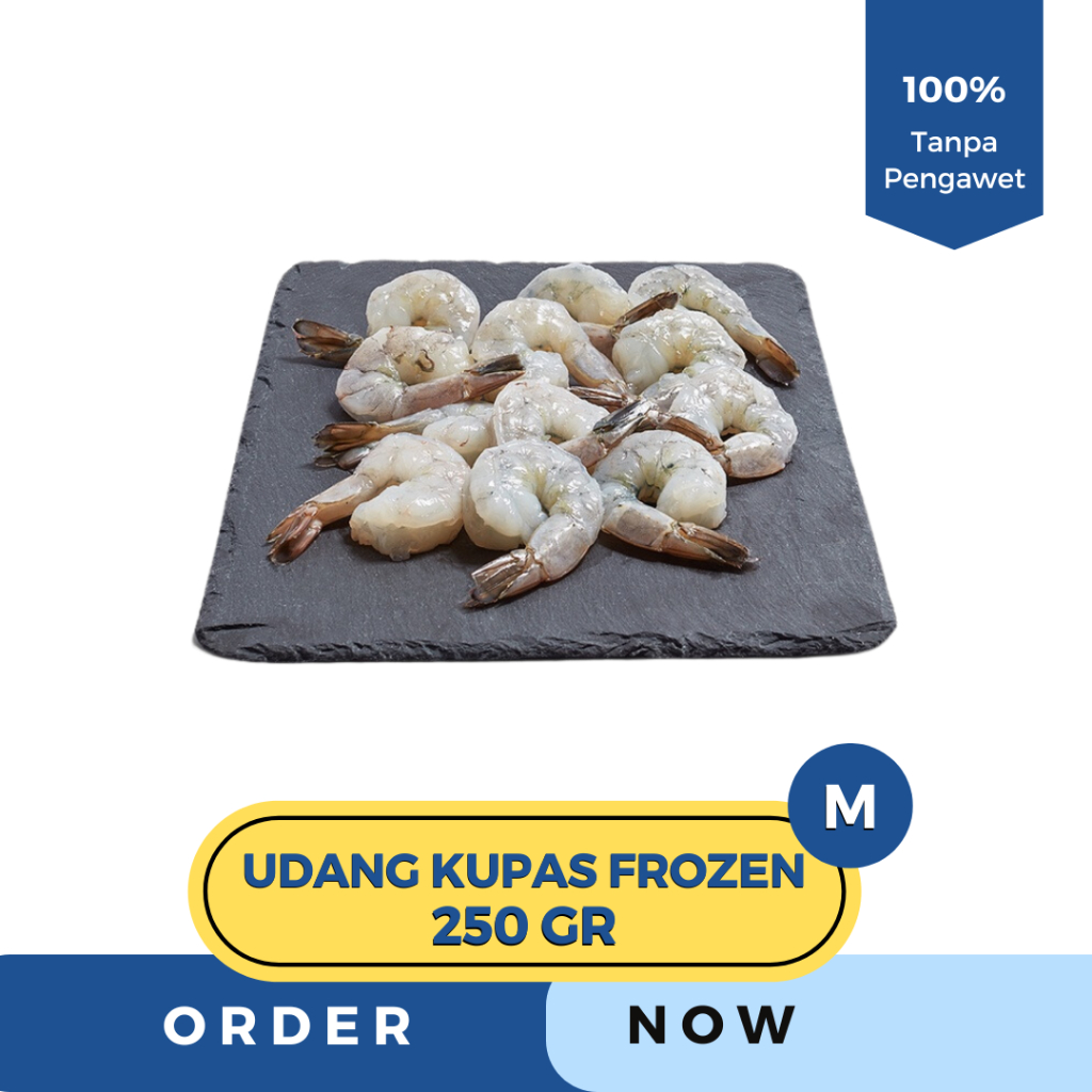 

Udang Kupas Frozen / Udang Kupas Beku Ukuran M 250 Gram | 100% Bersih Tanpa Kepala