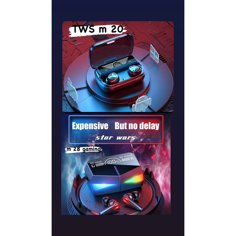 Headset handsfree bluetooth TWS M20 -TWS a6s-TWS GAMING led 28