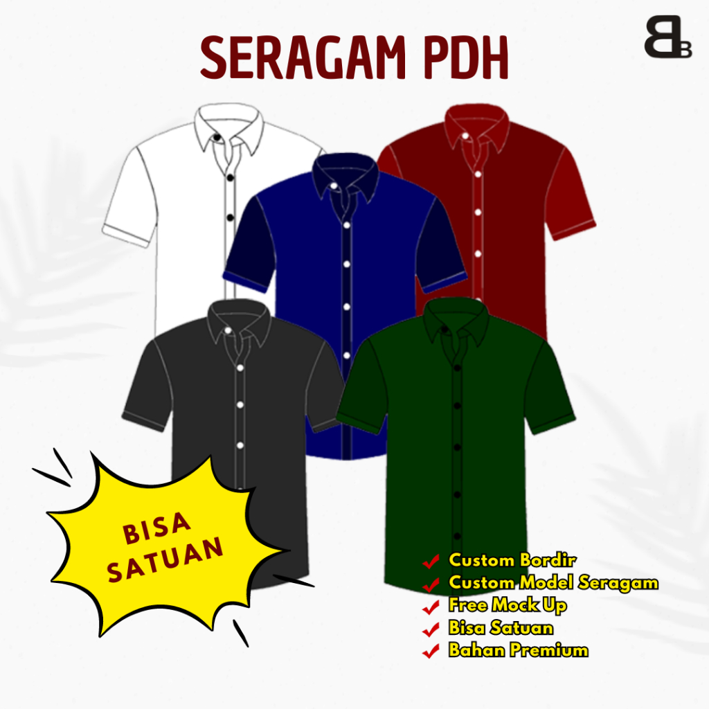 Custom Seragam PDH/Seragam PDH/ SERAGAM PDL/ SERAGAM PDH SATUAN/ SERAGAM PDL SATUAN/ SERAGAM MURAH