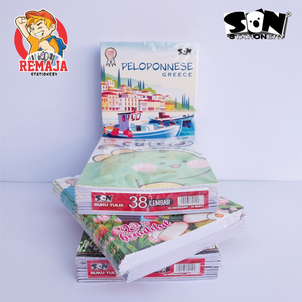 

Buku Tulis SON isi 38 Lembar per Pack isi 10 Buku