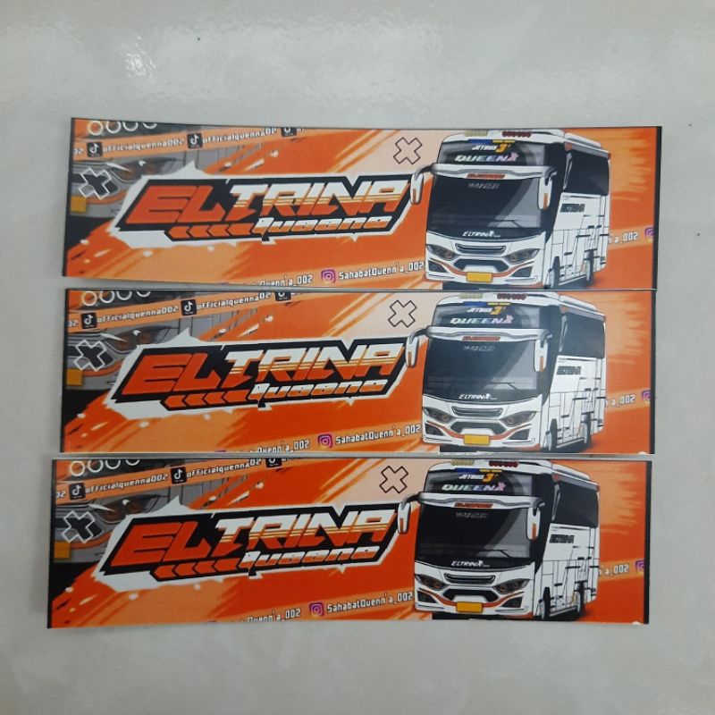 

3pcs Sticker Bus Stiker Bis Anti Air Eltrina
