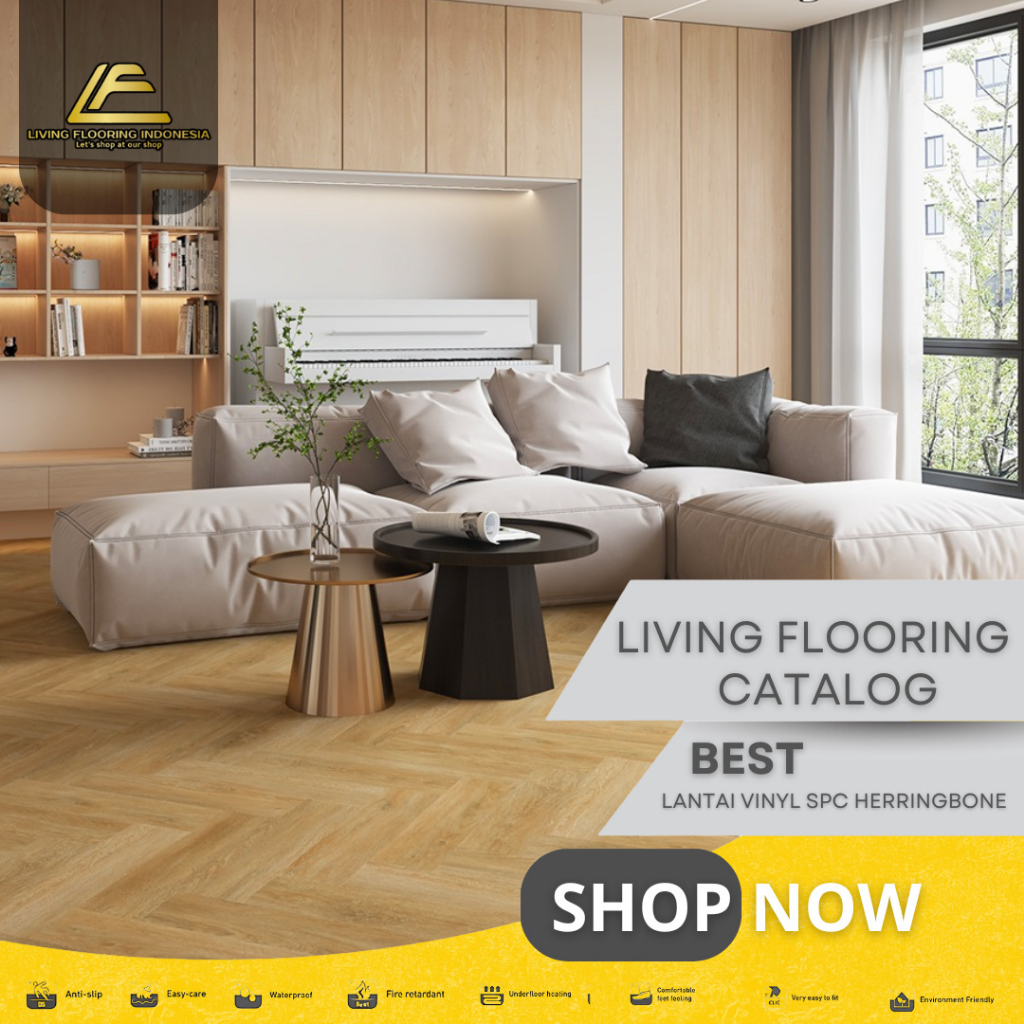 Lantai SPC Marvel Herringbone 5mm | Lantai Vinyl Motif Herringbone