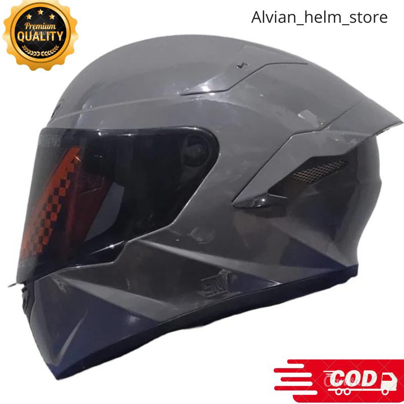 HELM FULL FACE TTC COURSE 100% ORI KBR PAKET GANTENG KACA VENON+SPOILER