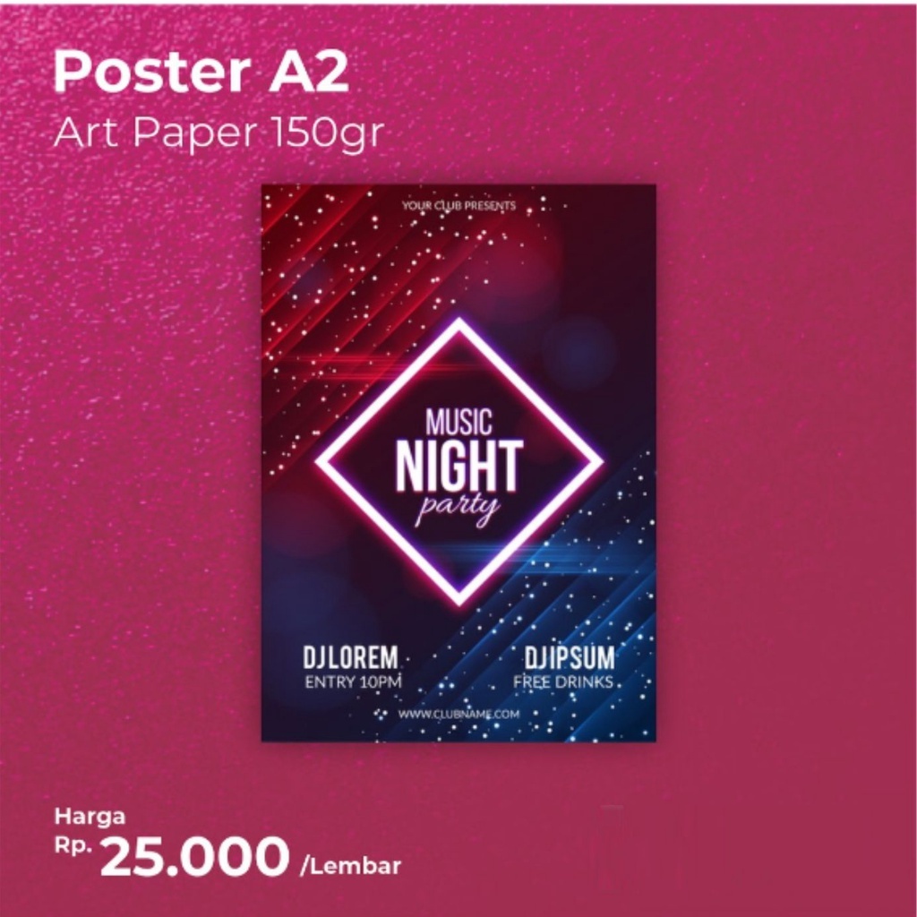 

Custom Print Poster Full Colour A2 Art Paper 150gr