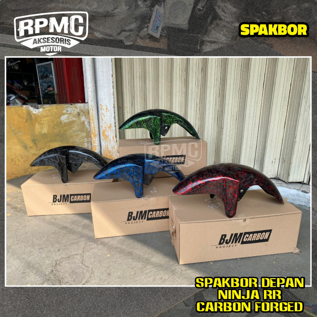 SLEBOR DEPAN NINJA RR CARBON FORGED ASLI SPAKBOR DEPAN NINJA