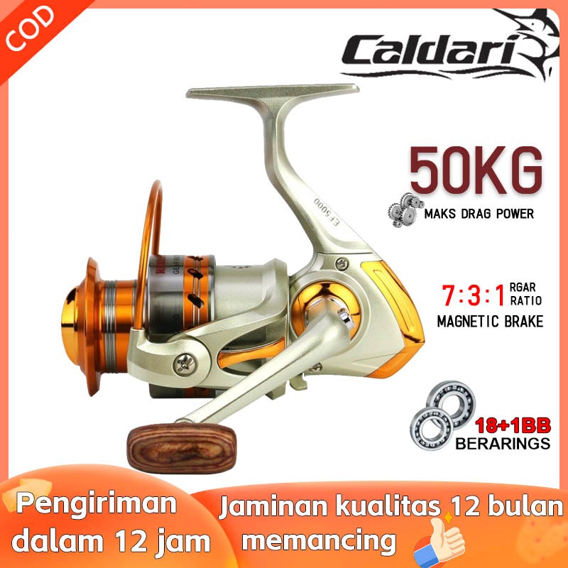 ✔️Indonesia Spot✔️Reel reel pancing power handle kenzi fishing reel Spinning Reel PancingTetapkan Pe
