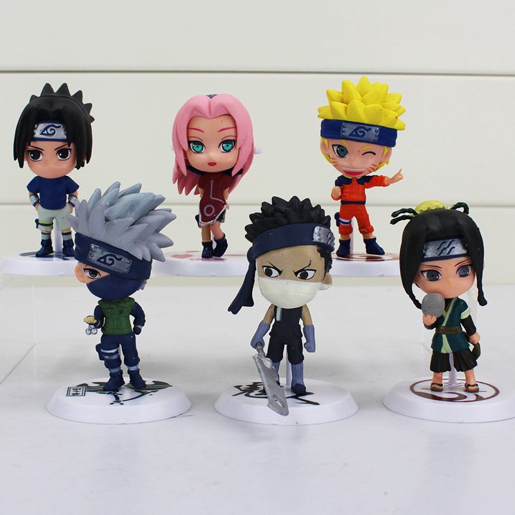 Model Baru Naruto Mainan Action Figure 6 Pcs  Sasuke Sakura Kakashi Zabuza Haku
