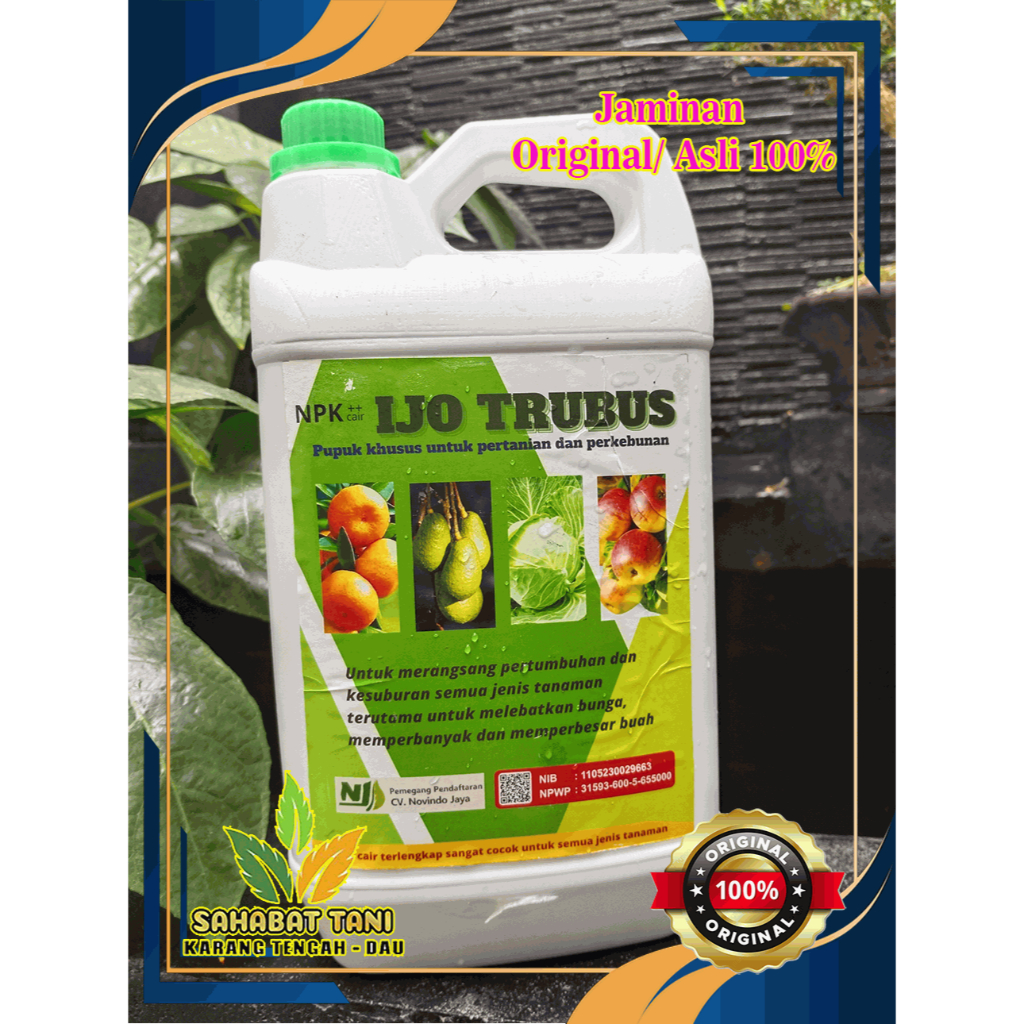 PUPUK NPK CAIR IJO TRUBUS 5L - PUPUK DAUN, BUNGA