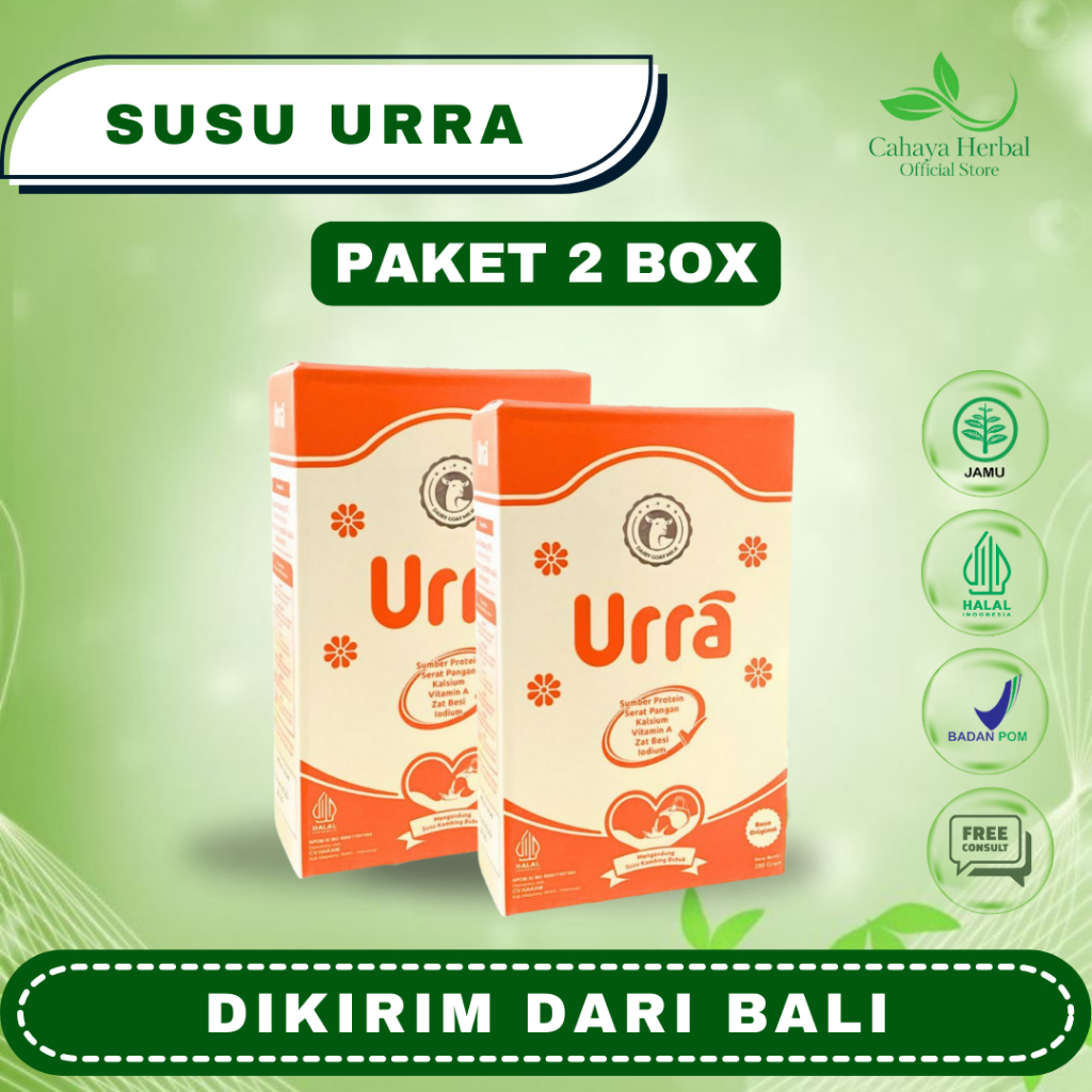 

Susu URRA (2 BOX) - Susu Kambing Saneen Eropa 3X Lebih Ampuh Menambah Berat Badan, Tinggi Badan, dan Nafsu Makan Anak, Membantu Pertumbuhan Tulang Anak 200 gram Halal BPOM