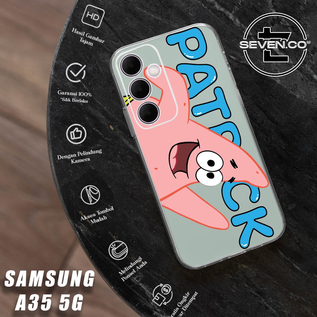 Case SAMSUNG A35 5G - Casing SAMSUNG A35 5G Motif SPONGEBOB - Clear Case - Softcase Bening Tebal - C