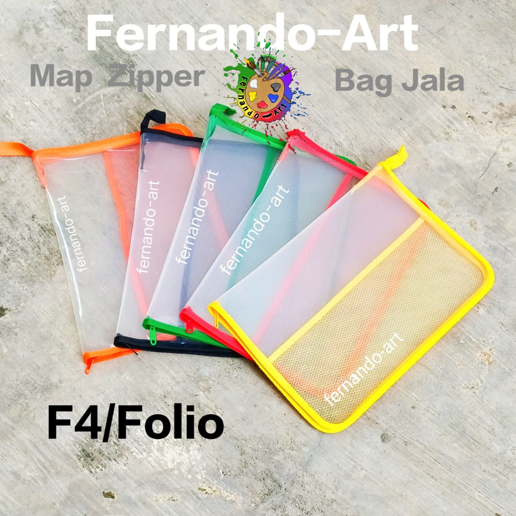 

Map Zipper Bag Plastik - Map Resleting Folio/F4