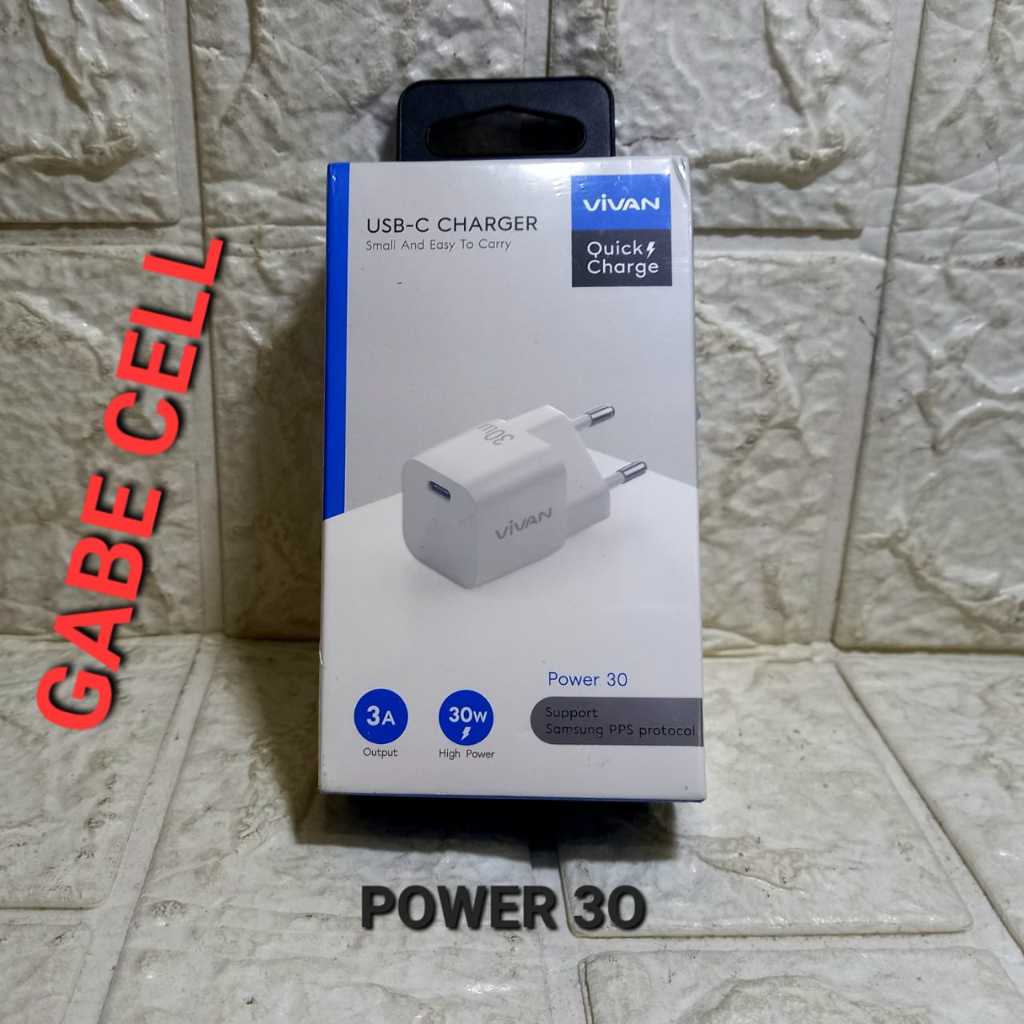 ADAPTOR CHARGER VIVAN POWER 30/KEPALA CHARGER USB TYPE C 30W QUICK CHARGER VIVAN