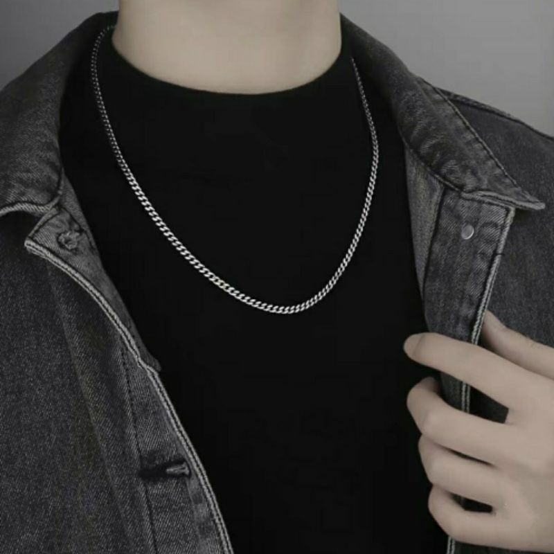 KALUNG TITANIUM PRIA MODEL RANTAI KALUNG PRIA ANTI KARAT/KALUNG RANTAI TITANIUM ANTI KARAT