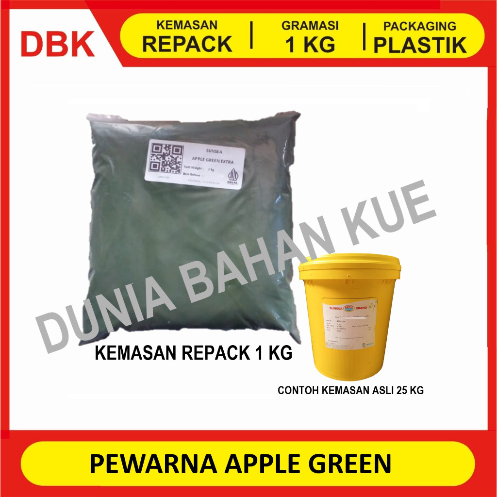 

PEWARNA MAKANAN FOOD GRADE APPLE GREEN / HIJAU || 1 KG