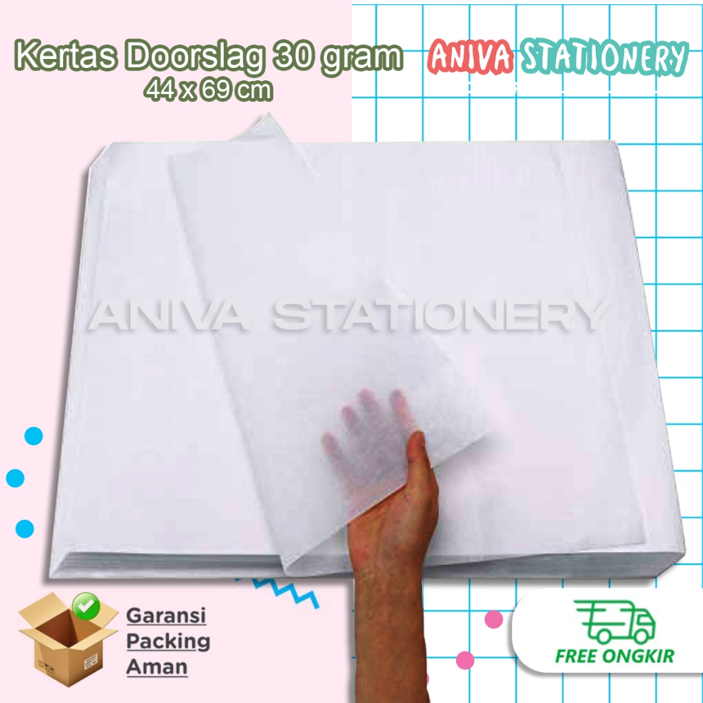 

KERTAS DOORSLAG DUSLAK TISU TISSUE PACKING 30 GRAM 44x69 CM (50 LEMBAR)