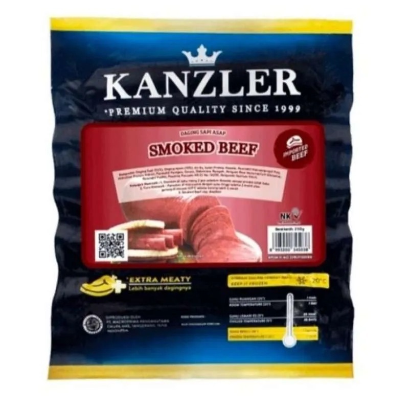 Kanzler Smoked Beef Round 12pcs 250gr Daging Sapi Asap Ready Stok Festive Frozen FOod Semarang