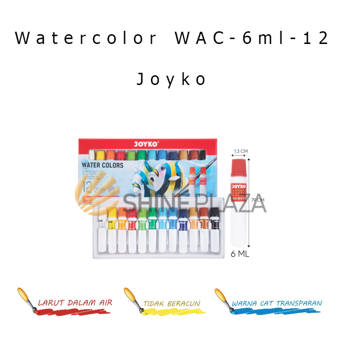 

Cat Air Water Color Joyko WAC-6ml-12 Color - Watercolor Watercolour Set 12 Warna