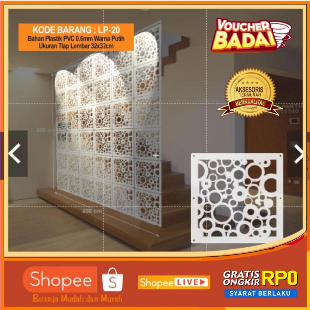 Penyekat Ruangan PVC Vintage 3D LP-20 Motif Elegant Ukuran 32x32cm Tebal 0.6mm Harga per lembar Mini