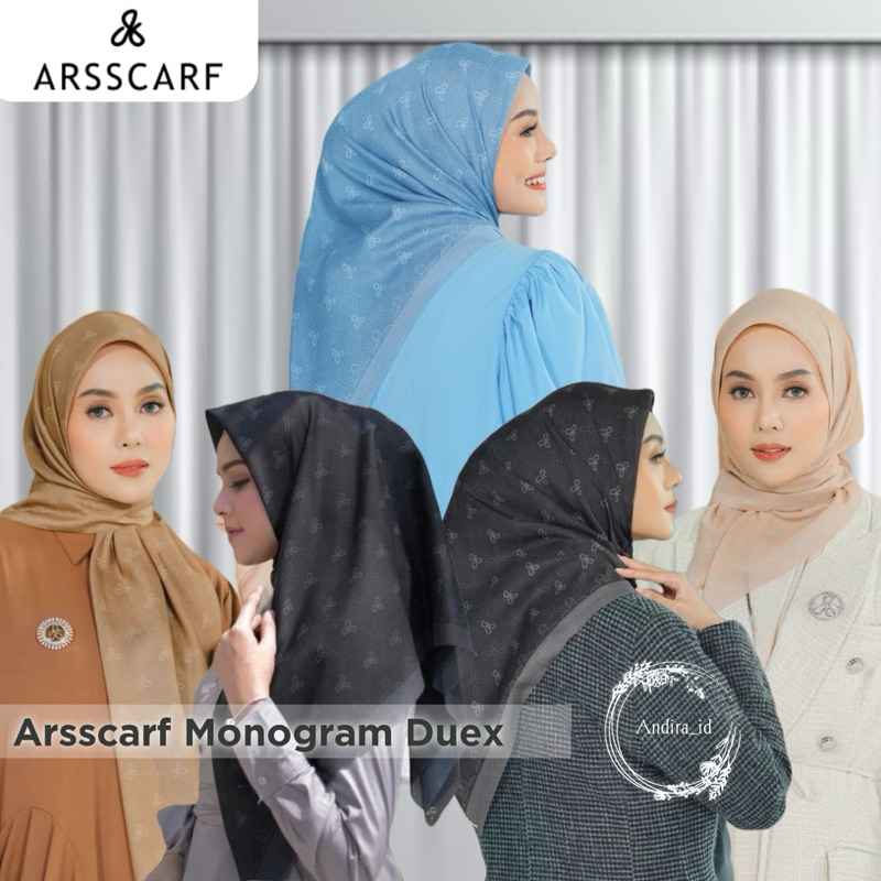 NEW Arsscarf Monogram Duex Coal/Black