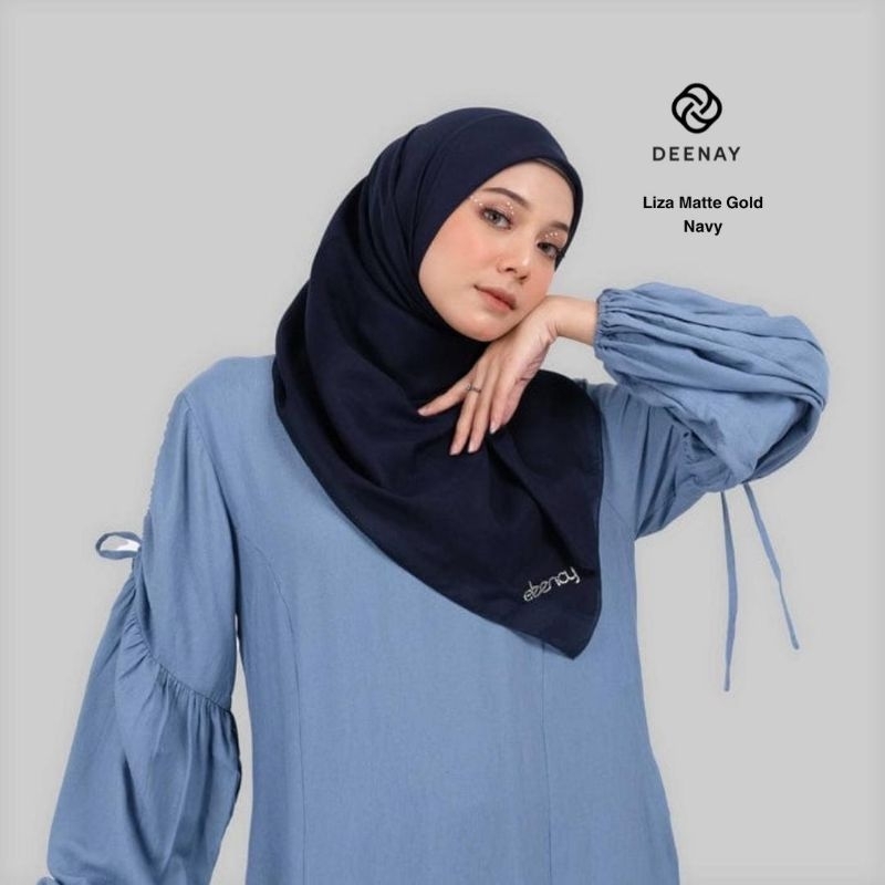 Hijab Polos Segi Empat Deenay Liza Series Navy