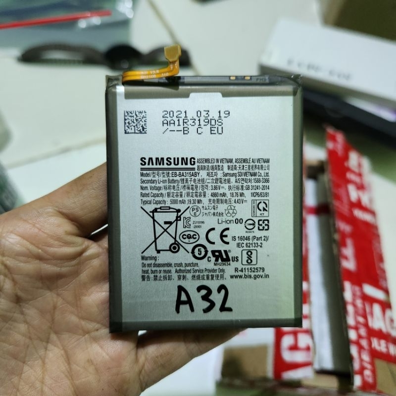 Baterai>Battery>Batre Samsung Galaxy A326 A32 5G A72 M22 Original Bekas Copotan