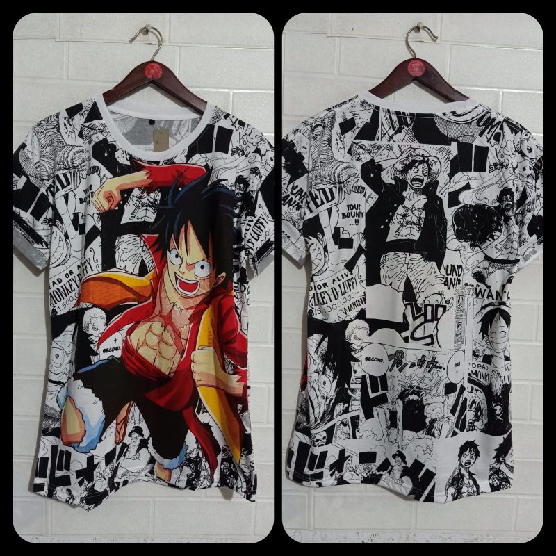 KAOS DISTRO PRIA MOTIF ONE PIECE KOMIk