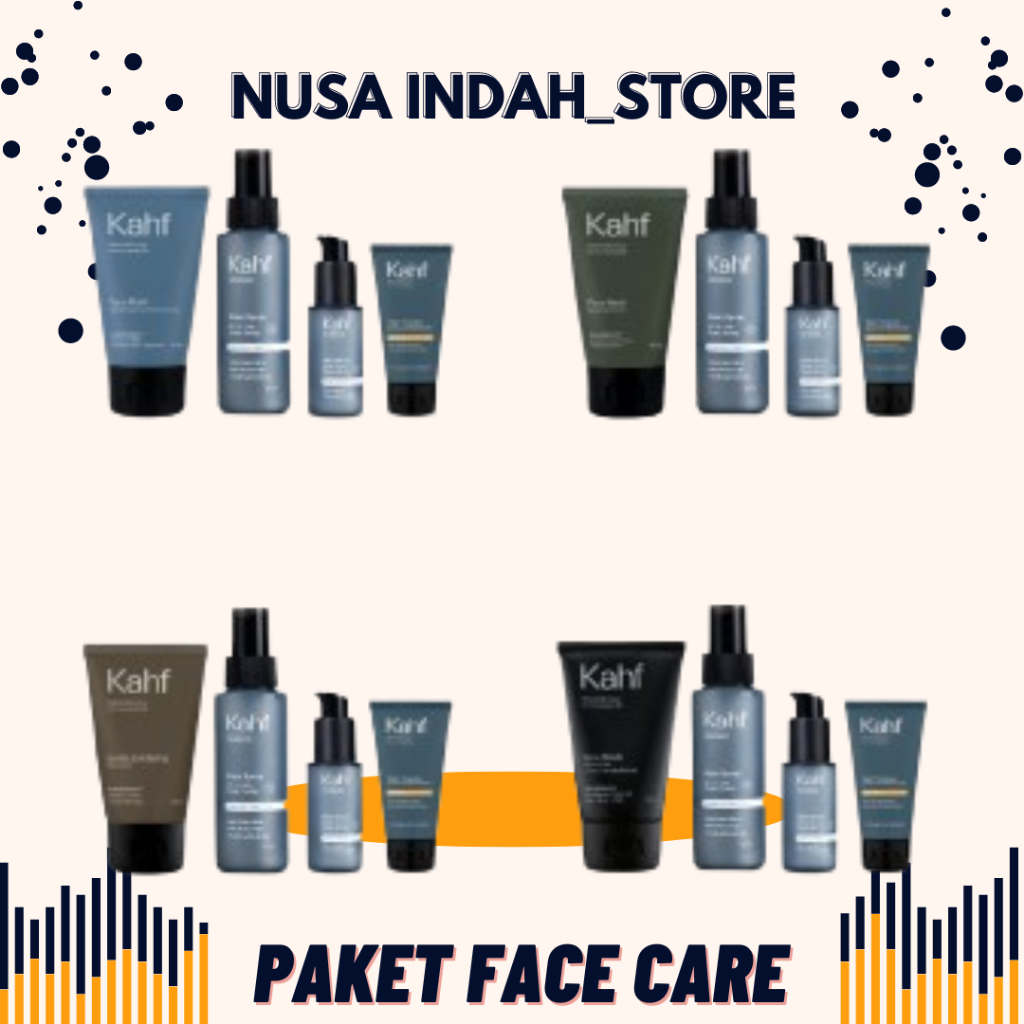 Kahf Paket Face Care Isi 4pcs - Face Wash, Sunscreen, Serum, & Toner