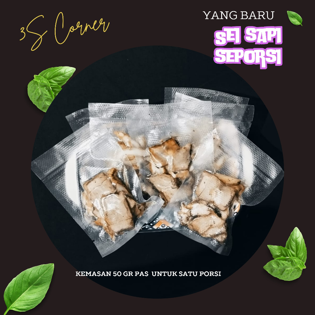 

Sei Sapi Daging Asap 3S Corner 1 Porsi 50gr