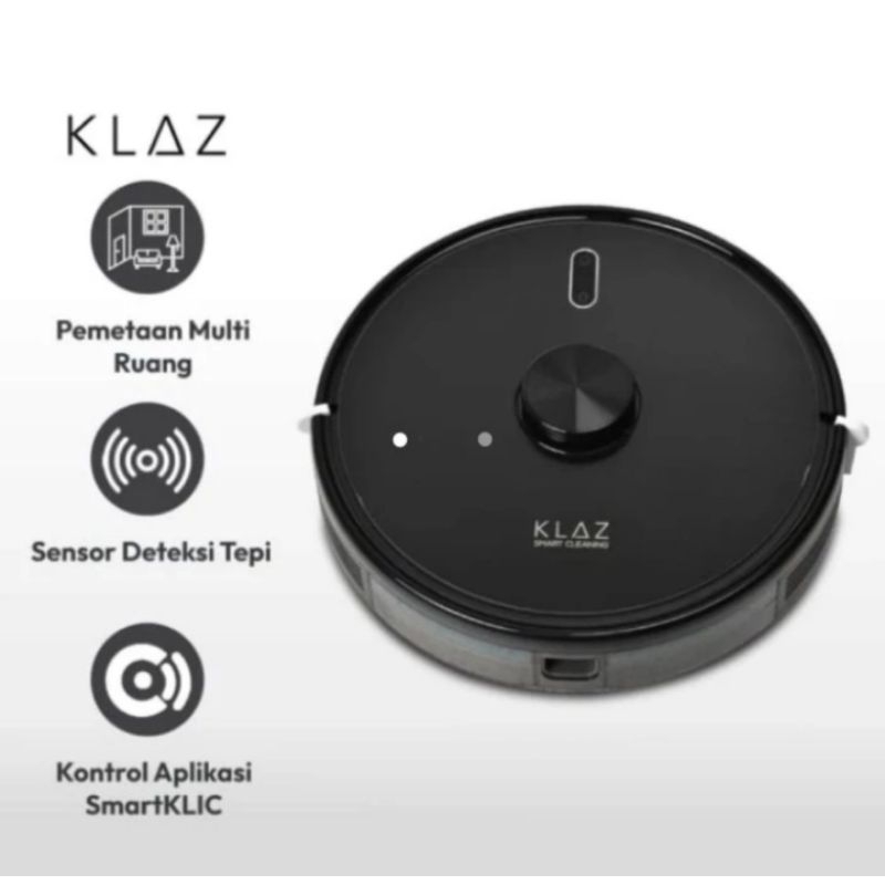 TERBARU KLAZ Pembersih Lantai Robotik Smart Robot Vacum Cleaner - HITAM