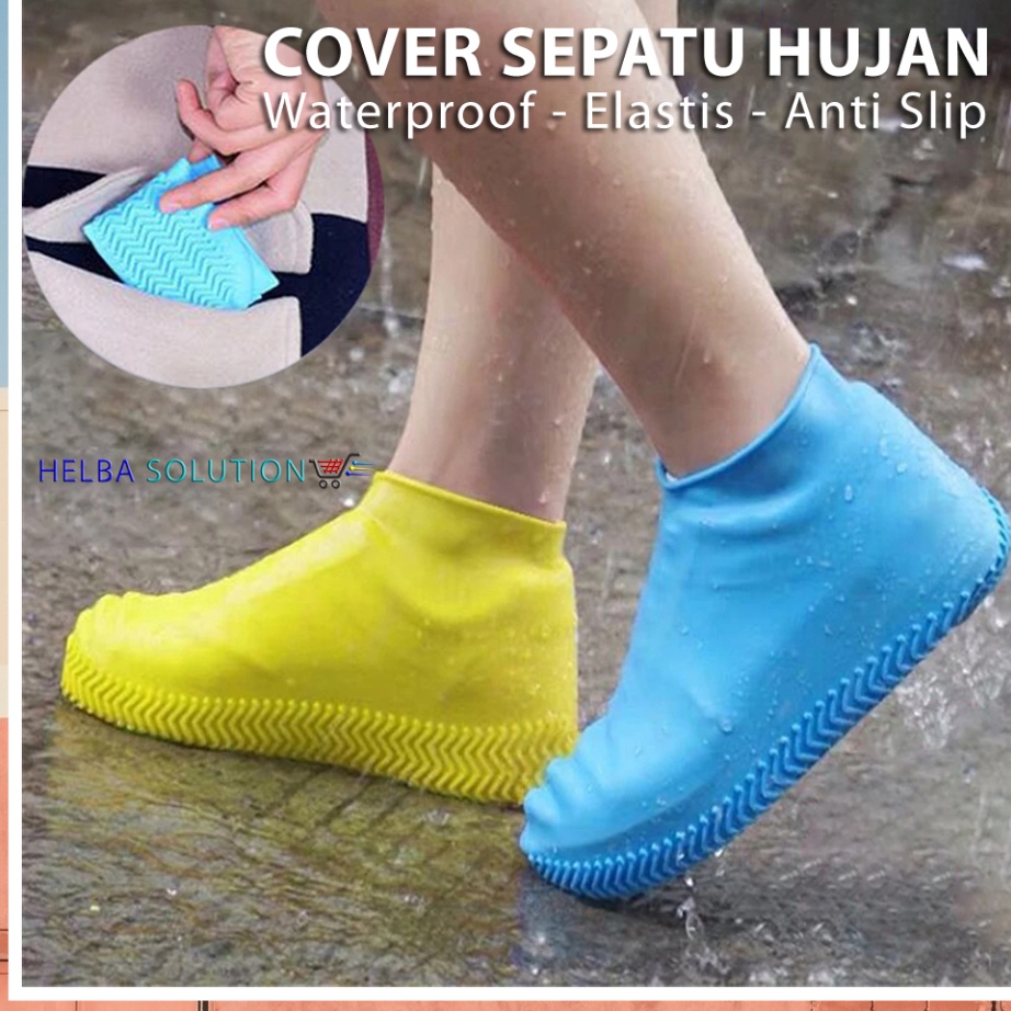 Terlaku Cover Sepatu Hujan Karet Elastis Pelindung Sepatu Anti Air Anti Slip Shoes Cover Waterproof