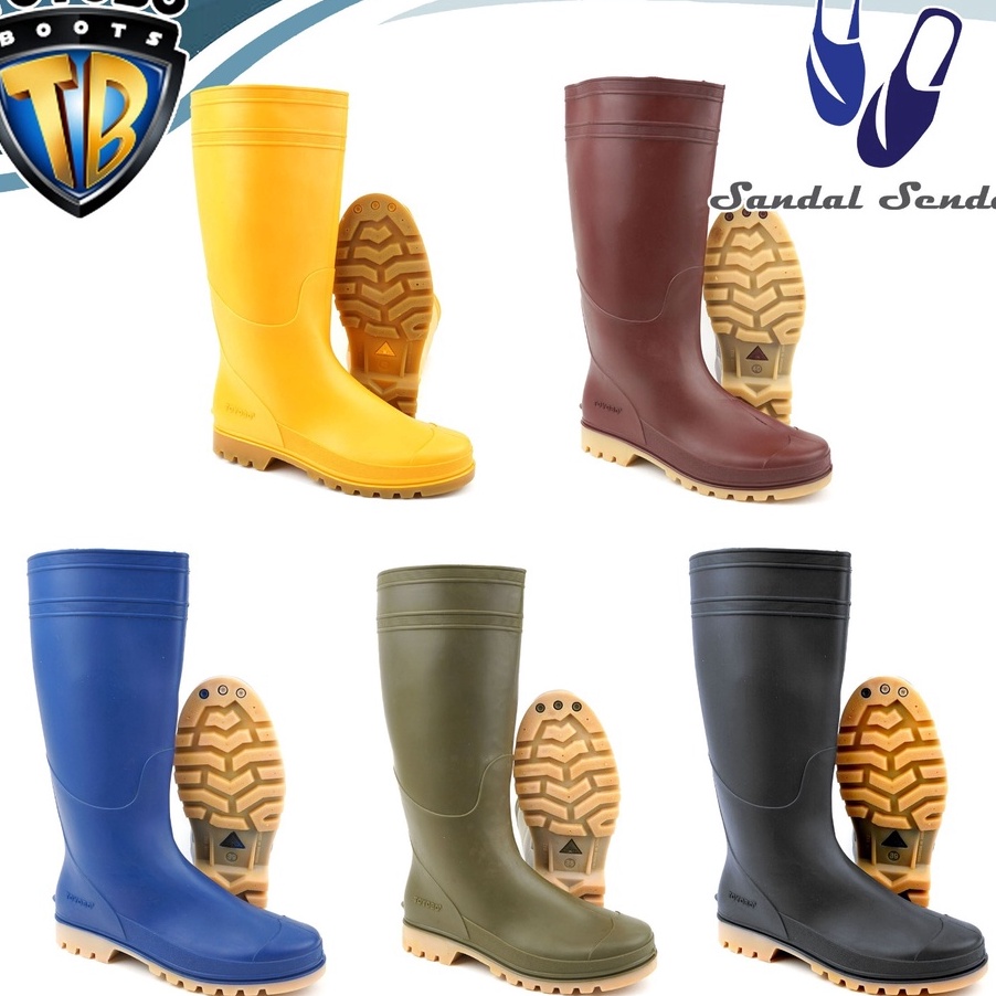Terjamin Sepatu Boots Tinggi TOYOBO RANDOM Sepatu Boot Proyek Perkebunan Industri Karet Lokal Ringan