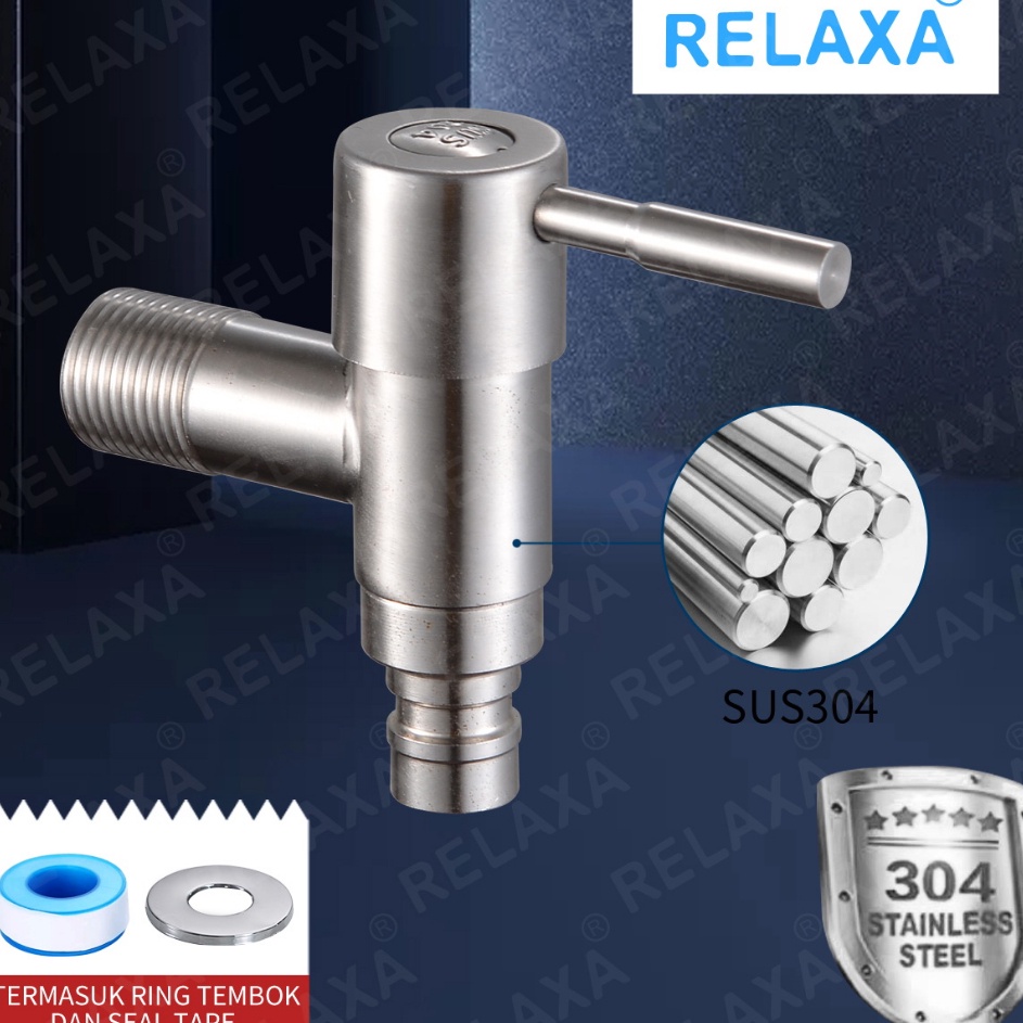 SUS34 Kran Air Tembok Premium Untuk Keran Taman Kran Kamar Mandi Kran Cuci Piring Dapur Otomatis Bag