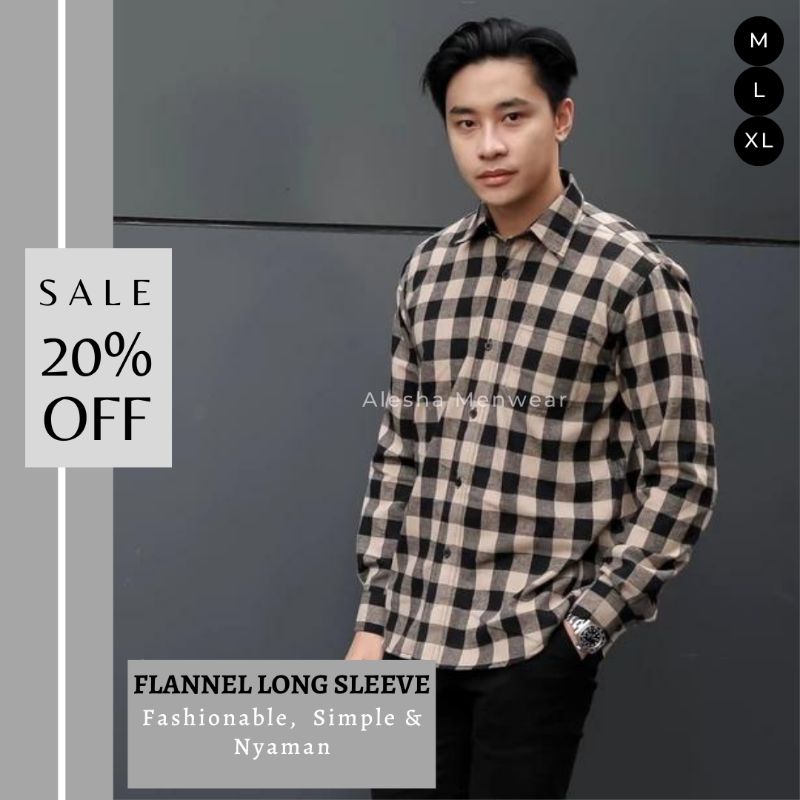 Kemeja Baju Hem Flanel Flannel Planel Pria Cowok Laki laki Remaja Dewasa Lengan Panjang Kasual Casua