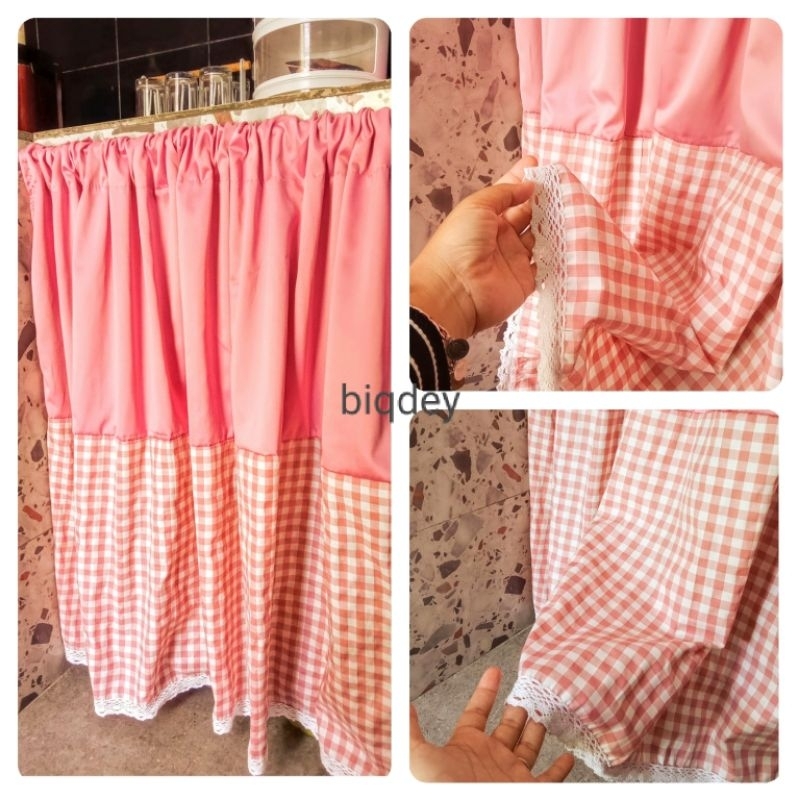 tirai  kolong dapur meja kompor kombinasi salem