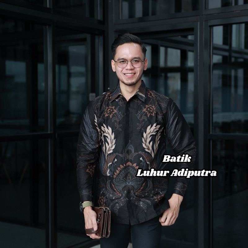 Prabu Kemeja Batik Pria Katun Prima Premiun Lengan Panjang dan pendek Anak Muda Modern Luhur Adiputr