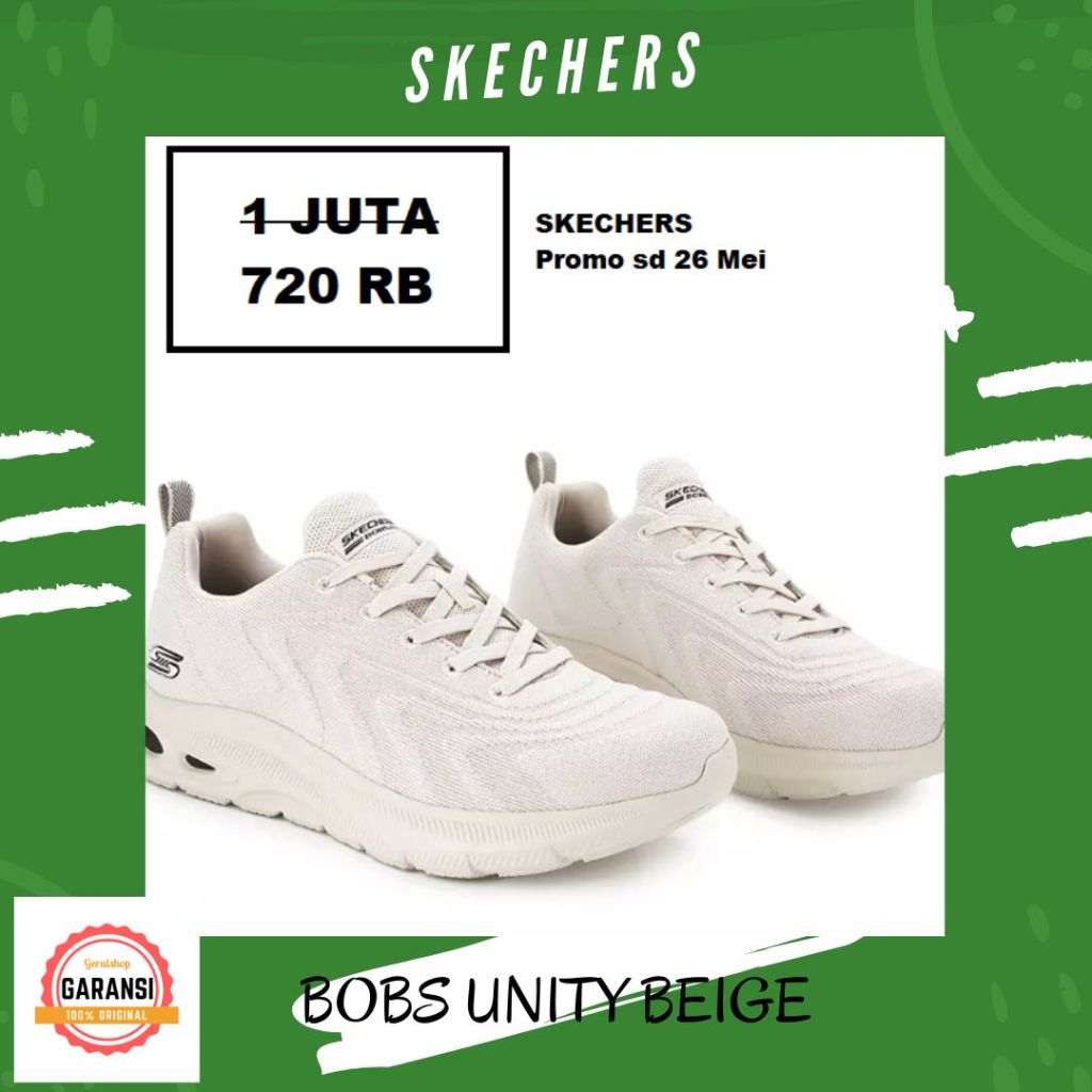 Sepatu skechers pria 100% original BOBS UNITY