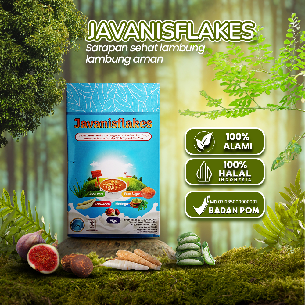 

Javanisflakes Sereal Umbi Garut Aloe Vera Buah Tin Daun Kelor Gula Aren Mengatasi Asam Lambung Gerd Maag Terdaftar BPOM