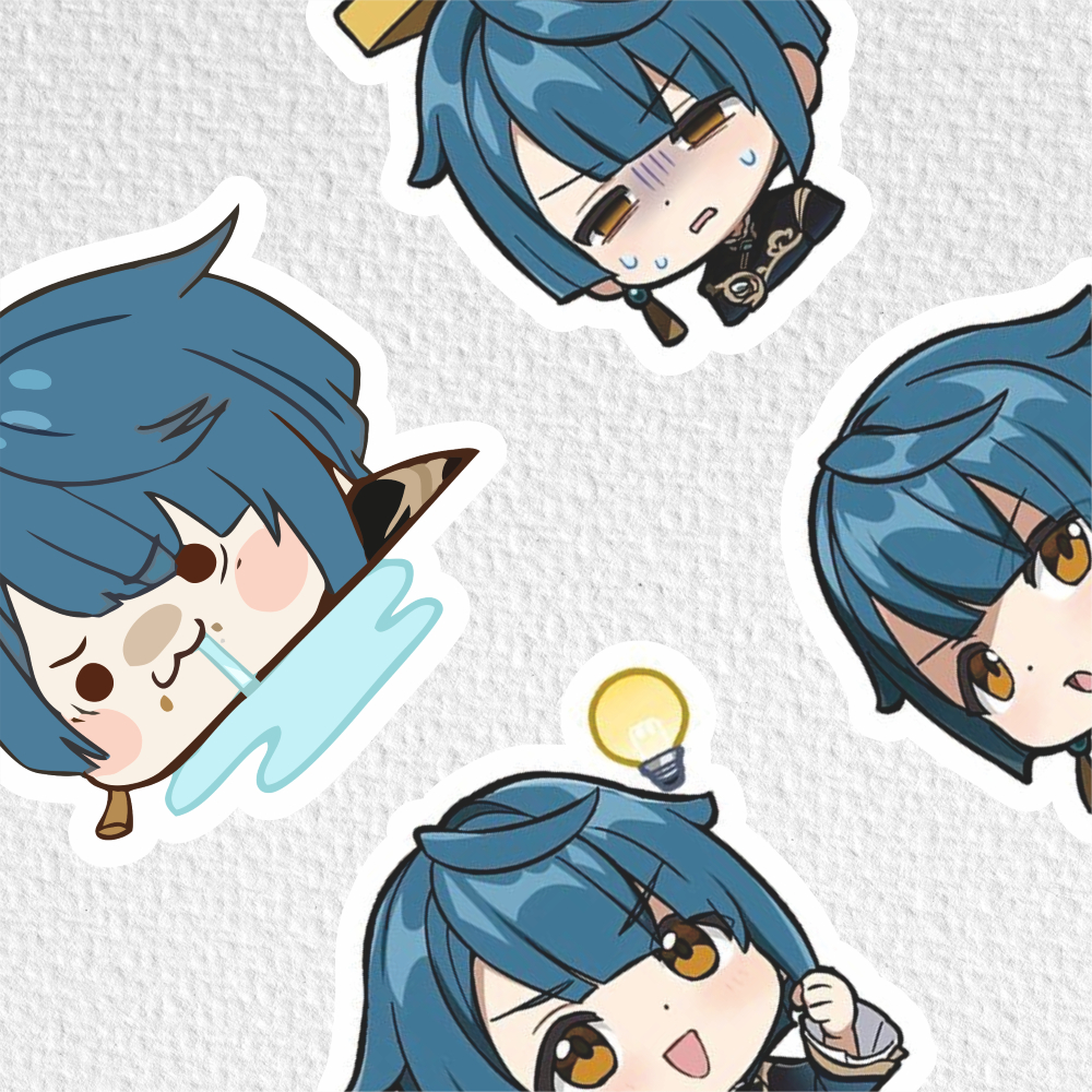 

[ VINYL & CHROMO 7 CM] cetak stiker Game/STIKER MURAH TEMA Ghensin impact [ XINGQIU ]genshin impact stiker/cetak stiker murah