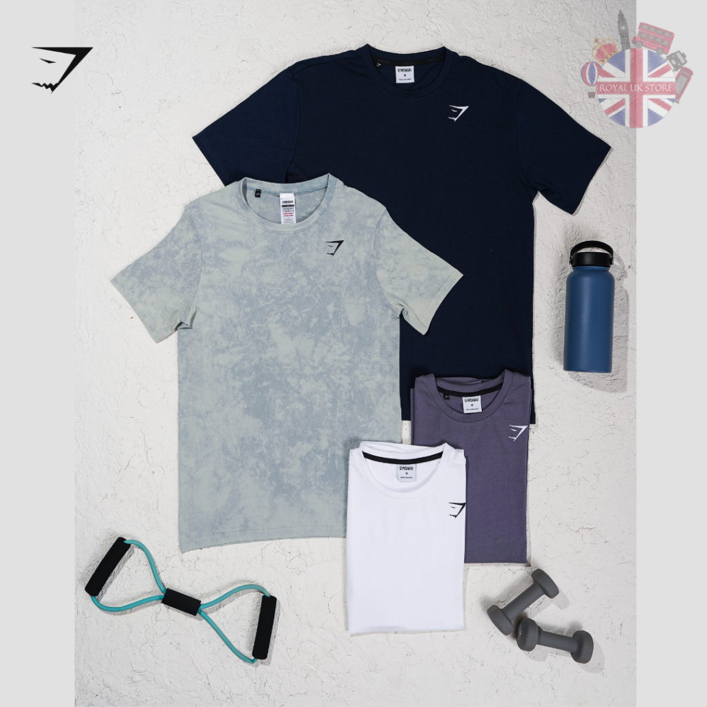 Gymshark Men Crest T-Shirt/Kaos Gym/Baju Olahraga Pria/Tas/ Backpack/ Tote Bag [100% Original UK]