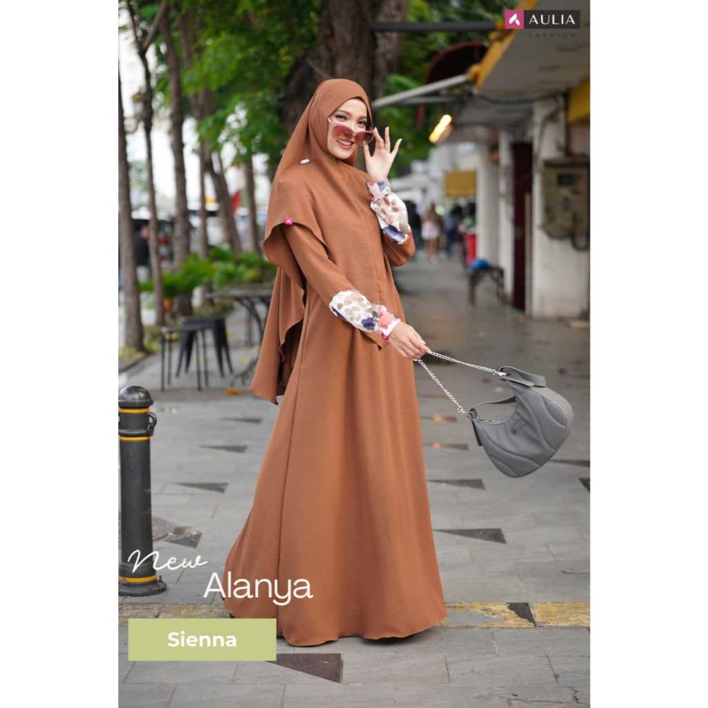 BAJU GAMIS AULIA ALANYA TERBARU/ GAMIS SATU SET HIJAB KHIMAR BY AULIA ALANYA/ BAJU GAMIS SYAR'I SET 