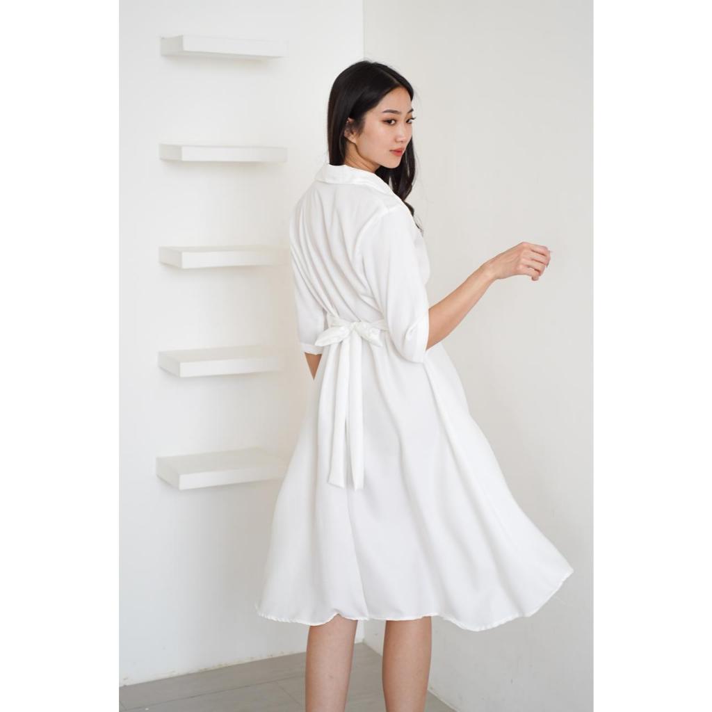 One fashion id Dres wanita korean style  /   dres summer plain  kancing