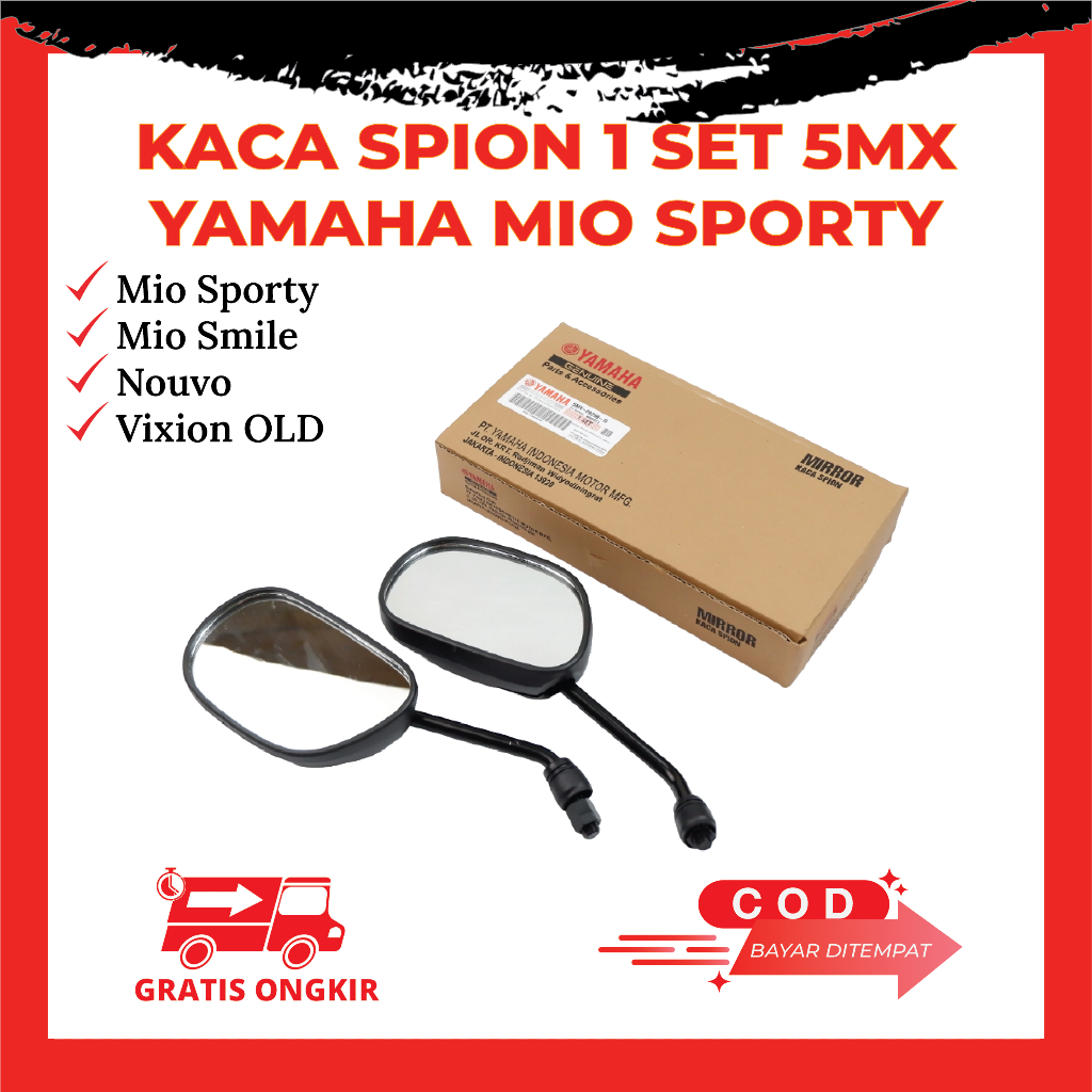 Spion Yamaha Mio Sporty Ori 5MX / Kaca Spion Set Mio Sporty Mio Smile Mio M3 Vixion OLD Jupiter 5MX