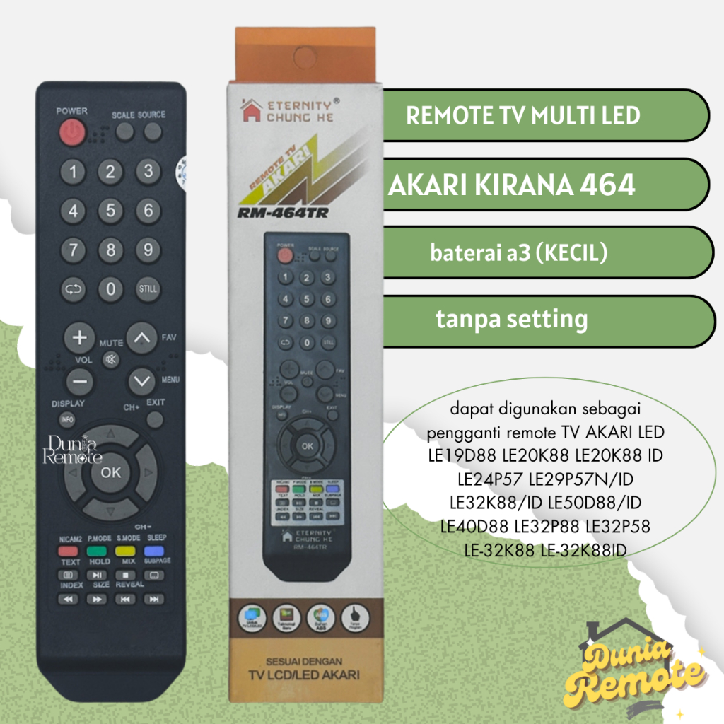 Remote TV LCD LED Multi untuk Berbagai Model TV 32 Inci