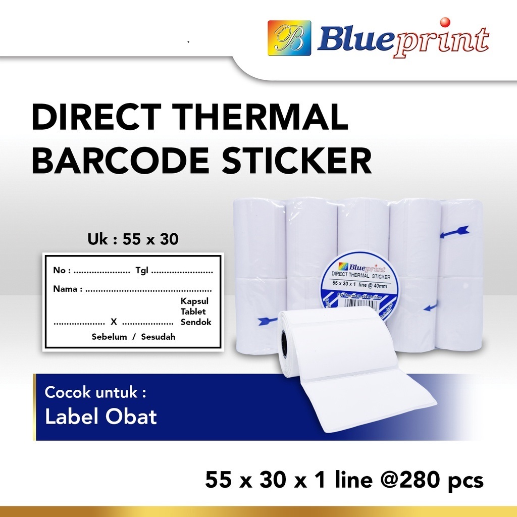 

Blueprint Direct Thermal Sticker Uk 55x30 1Line isi 280pcs/Roll