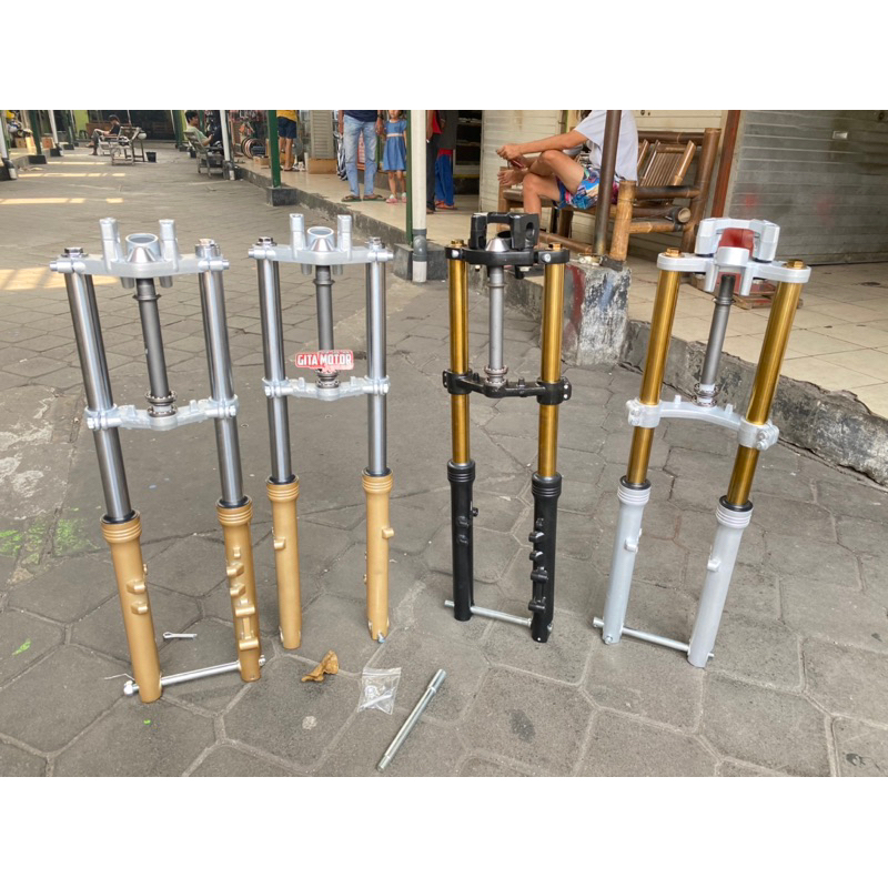 Shock skok sok depan ninja as gold as chrome pnp yamaha rx king premium